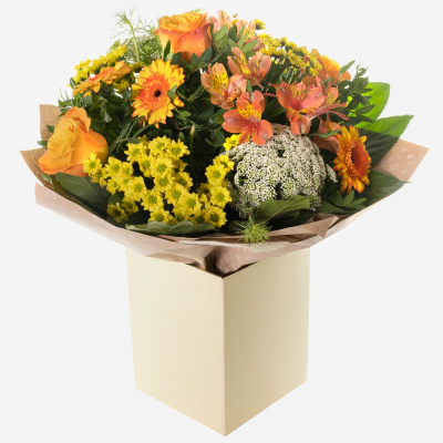 Sunset View - This beautiful collection of warm shaded flowers is the perfect gift for any time of year.                  
